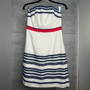 Vineyard Vines White Dress with Navy and Red Details